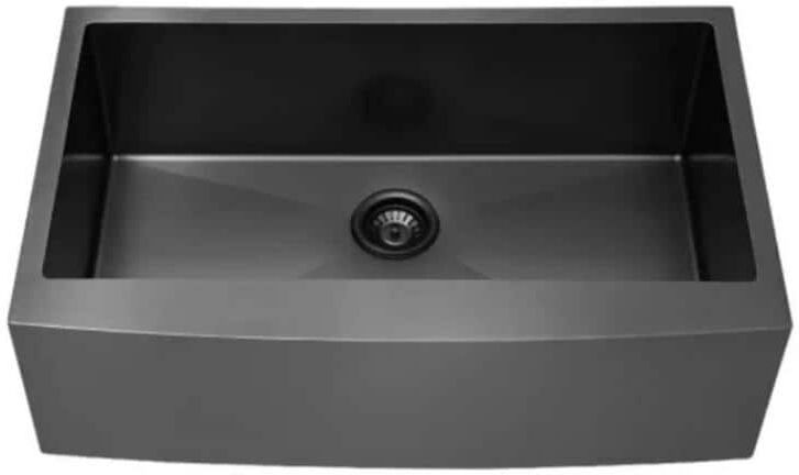 Black Stainless Steel 33 in. x 22 in. Single Bowl Undermount Kitchen Sink with Bottom Grid