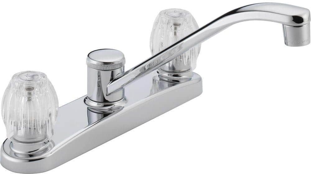 Peerless Core Knob Double Handle Standard Kitchen Faucet in Chrome