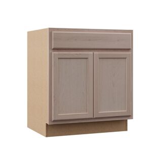 Hampton Bay Hampton Unfinished Beech Recessed Panel Stock Assembled Base Kitchen Cabinet (30 in. x 34.5 in. x 24 in.)
