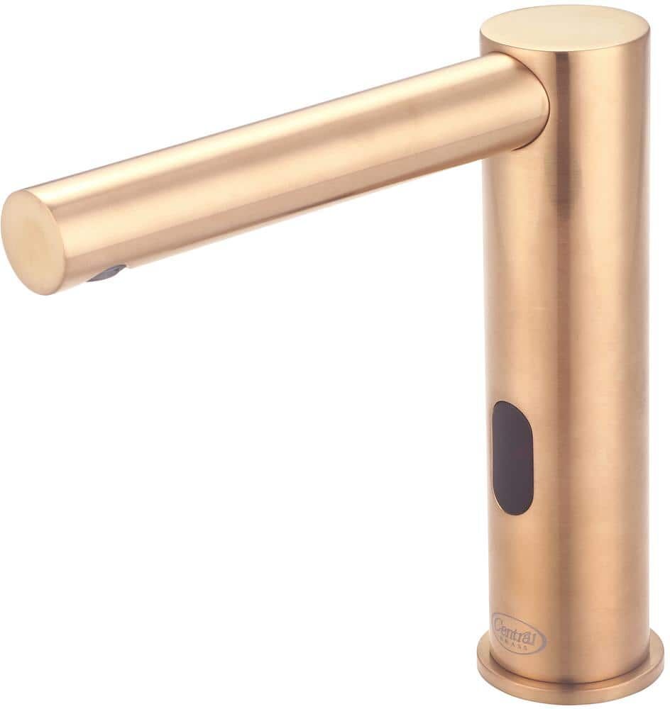 Central Brass Single Hole Faucet Deck Mount Electronic Sensor Utility Faucet in Brushed Gold