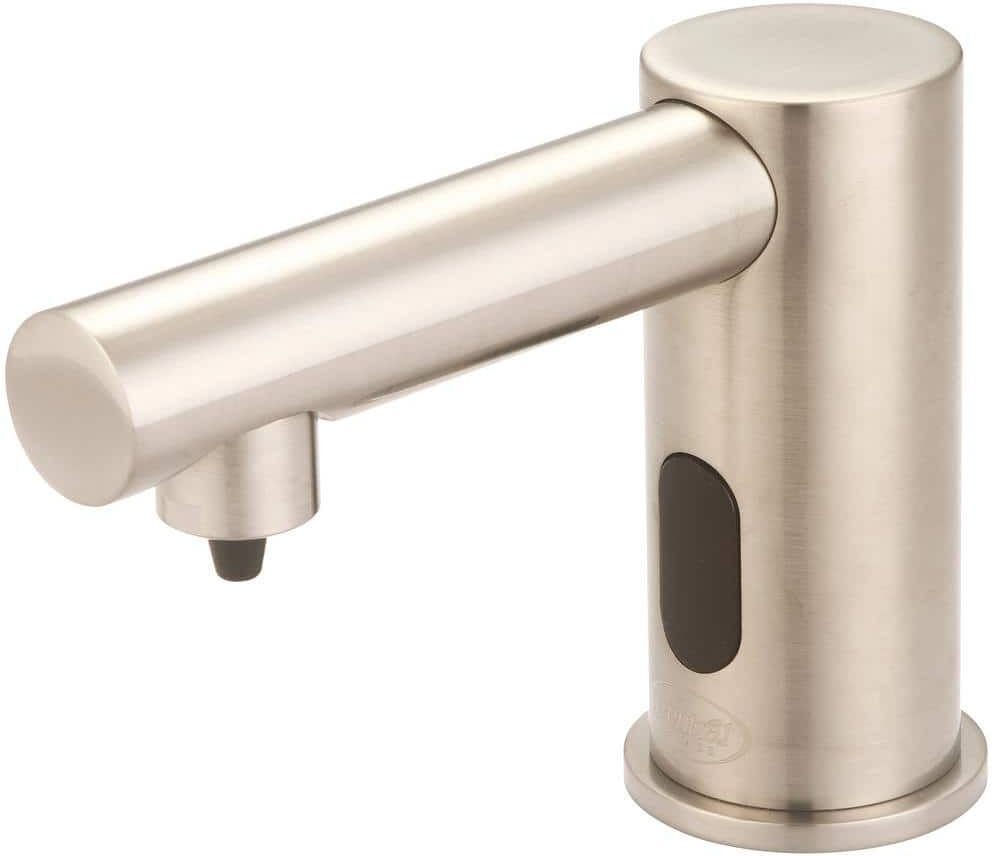 Central Brass Single Hole Faucet Deck Mount Electronic Sensor Utility Faucet Soap Dispenser Brushed Nickel