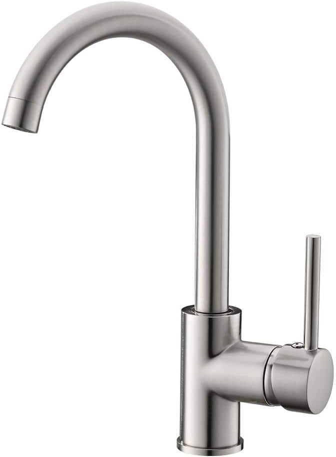 Single Handle Bar Faucet, Kitchen Faucet with Water Supply Lines in Brushed Nickel