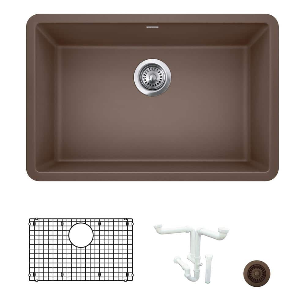 Blanco Precis 26.81 in. Undermount Single Bowl Cafe Granite Composite Kitchen Sink Kit with Accessories