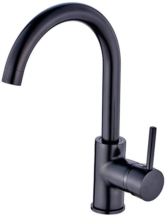 Single Handle Bar Faucet, Kitchen Faucet with Water Supply Lines in Matte Black