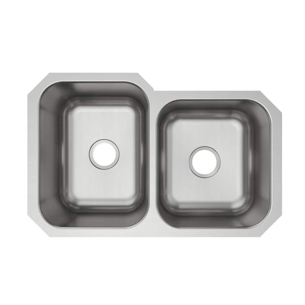 Elkay Avenue 32in. Undermount 2 Bowl 18 Gauge  Stainless Steel Sink Only and No Accessories