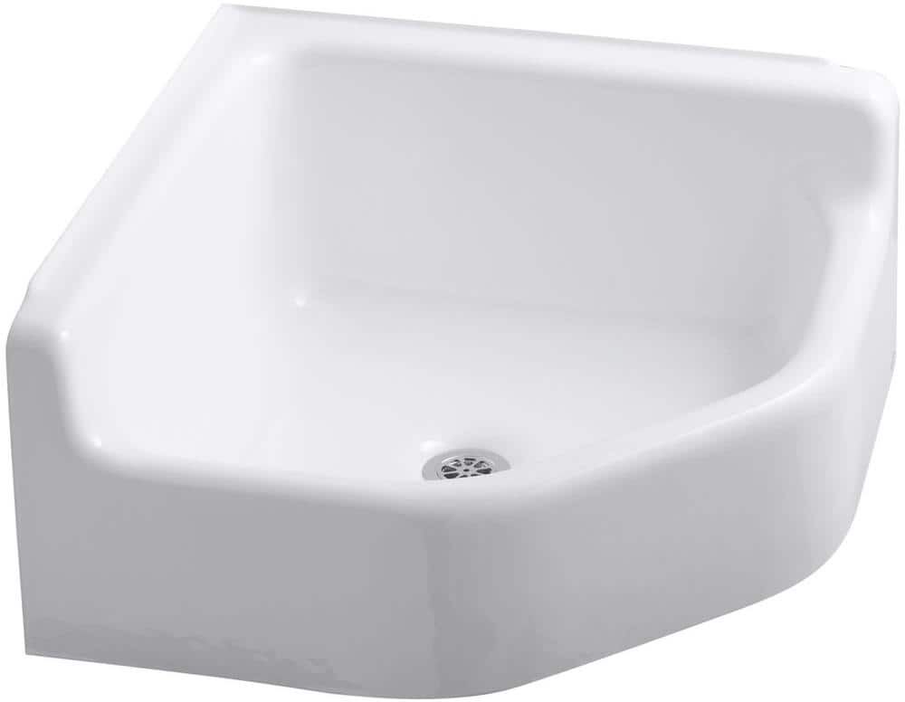 KOHLER Whitby Cast-Iron 28 in. x 28 in. 0-Hole Service Sink in White