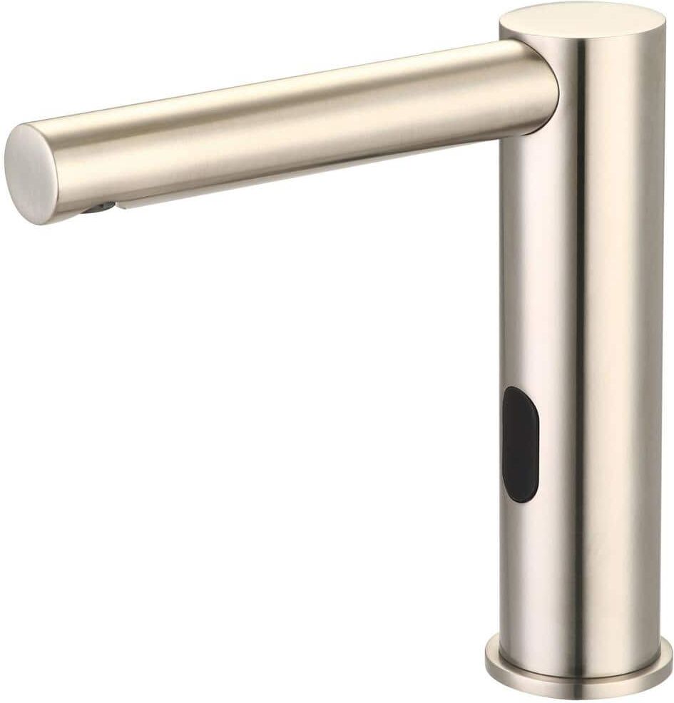 Central Brass Single Hole Faucet Deck Mount Electronic Sensor Utility Faucet Faucet in Brushed Nickel