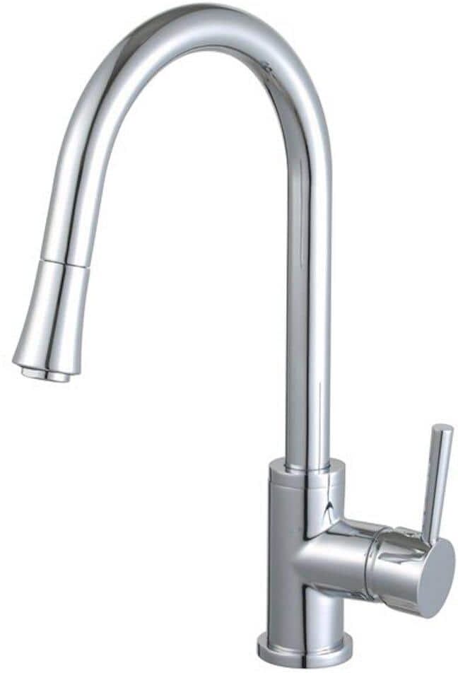 Eisen Home Mira Single Handle Pull Down Sprayer Kitchen Faucet in Polished Chrome