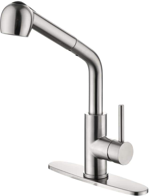 Flynama Hot Sales Single Handle Pull Down Sprayer Kitchen Faucet with Seal Technology in Brushed Nickel, Stainless Steel