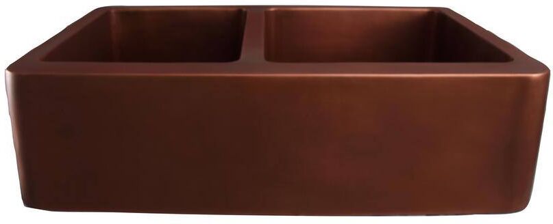 Barclay Products Otero Farmhouse Apron Front Copper 33 in. 60/40 Double Bowl Kitchen Sink