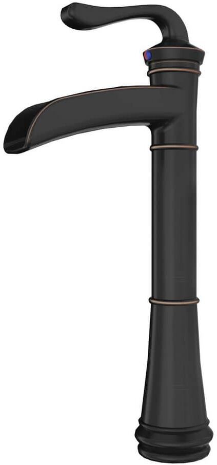 HOMEMYSTIQUE Single Handle Vessel Sink Faucet with Supply Lines in Oil Rubbed Bronze