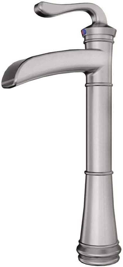 HOMEMYSTIQUE Single Handle Vessel Sink Faucet with Supply Lines in Brushed nickel