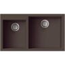 Transolid Quantum Undermount Granite 33 in. Double Offset Bowl Kitchen Sink in Espresso