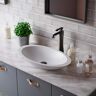 Karran Quattro 23 in. Matte White Acrylic Oval Vessel Sink