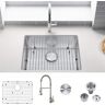 Zeus & Ruta 23 in. Undermount Single Bowl 18-Gauge Stainless Steel Kitchen Sink with Faucet