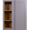 Bremen Cabinetry Bremen 27 in. W x 12 in. D x 30 in. H Gray Plywood Assembled Wall Blind Corner Kitchen Cabinet with Soft-Close