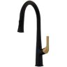 S STRICTLY KITCHEN + BATH Trenchard Single Handle Pull-Down Sprayer Kitchen Faucet in Matte Black and Brushed Brass