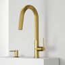 VIGO Hart Hexad Single Handle Pull-Down Spout Kitchen Faucet Set with Soap Dispenser in Matte Brushed Gold
