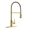 matrix decor Single Handle Touchless Pull Down Sprayer Kitchen Faucet with Deckplate in Brushed Gold