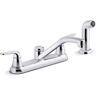 KOHLER Jolt Double Handle Standard Kitchen Faucet with Pull Out Spray Wand in Polished Chrome