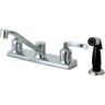 Kingston Centurion 2-Handle Standard Kitchen Faucet and Sprayer in Polished Chrome