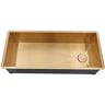 Kingsman Hardware Kingsman 42 in. Undermount Single Bowl Satin Gold Matte Brass Stainless Steel 16-Gauge Kitchen Sink