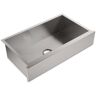 KOHLER Lyric Farmhouse Undermount Apron Front Stainless Steel 34 in. Single Bowl Kitchen Sink