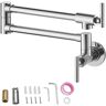 VEVOR Pot Filler Faucet 26.4 in . Wall Mount Pot Filler in Stainless steel Folding Restaurant Sink Faucet, Silver