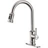 Single Handle Pull-Down Sprayer Kitchen Faucet with Flexible and Power Clean in Brushed Nickel