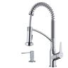Karran Scottsdale Single Handle Pull Down Sprayer Kitchen Faucet with Matching Soap Dispenser in Chrome