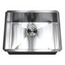Kingsman Hardware Undermount 16-Gauge Stainless Steel 23 in. x 18 in. x 10 in. Deep Single Bowl Zero Radius Kitchen Sink