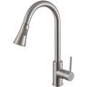 Luxurious Single Handle Pull-Down Sprayer Kitchen Faucet in Brushed Nickel