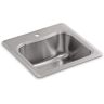 KOHLER Staccato 18 Gauge Stainless Steel 20 in. 1-Hole Drop-in Bar Sink