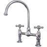 Barclay Products Harding Two Handle Bridge Kitchen Faucet with Cross Handles in Polished Chrome