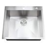 Kingsman Hardware Topmount / Drop-in 25 in. x 22 in. x 10 in. Stainless Steel Prep / Bar / Island Single Bowl Zero Radius Kitchen Sink
