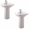 RENOVATORS SUPPLY MANUFACTURING Children's 21.5 in. H Pedestal Sinks Porcelain in White (Set of 2)