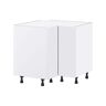J COLLECTION Fairhope Bright White Slab Assembled Lazy Susan Base Corner Kitchen Cabinet (36 in. W x 34.5 in. H x 24 in. D)