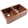 SINKOLOGY Adams 36 in. Farmhouse Apron Front Undermount Double Bowl 16 Gauge Antique Copper Kitchen Sink