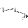 Double Joint Swing Arm Wall Mount Pot Filler Faucet Folding Kitchen Faucet Pot Filler in Chrome