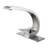 Tahanbath Attractive Single Handle Single Hole Bathroom Faucet with Deckplate Included and Spot Resistant in Brushed Nickel