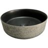 Barclay Musgrave Contemporary Vitreous China Round Vessel Sink in Textured Gold with Smooth Black Interior