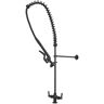 BWE Commercial Restaurant Double Handles Deck Mount ShelfMaster Pre-Rinse Pull Down Sprayer Kitchen Faucet in Matte Black