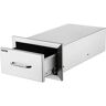 VEVOR Outdoor Kitchen Drawers 14 in. W x 8.5 in. H x 23 in. D Stainless Steel Flush Mount Double Access Drawers with Handle