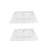 RENOVATORS SUPPLY MANUFACTURING Self-Rimming Square Drop-In Bathroom Sink in White Porcelain (Set of 2)