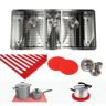 Kingsman Hardware Undermount Stainless Steel 42 in. x 20 in. x 10 in. Deep 16-Gauge Triple Bowl 40/20/40 Zero Radius Kitchen Sink Combo