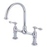 Barclay Products Harding Two Handle Bridge Kitchen Faucet with Lever Handles in Polished Chrome