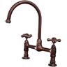 Barclay Products Harding Two Handle Bridge Kitchen Faucet with Cross Handles in Oil Rubbed Bronze