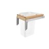 Rev-A-Shelf Double 50 Qt. Pull-Out Top Mount Maple and White Container for Full Access Cabinet
