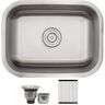 S STRICTLY KITCHEN + BATH Strictly Kitchen and Bath 23 in. Undermount Single Bowl 18-Gauge Stainless Steel Kitchen Sink with Grid and Dry Rack