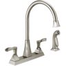 Delta Everly 2-Handle Standard Kitchen Faucet with Spray in Stainless